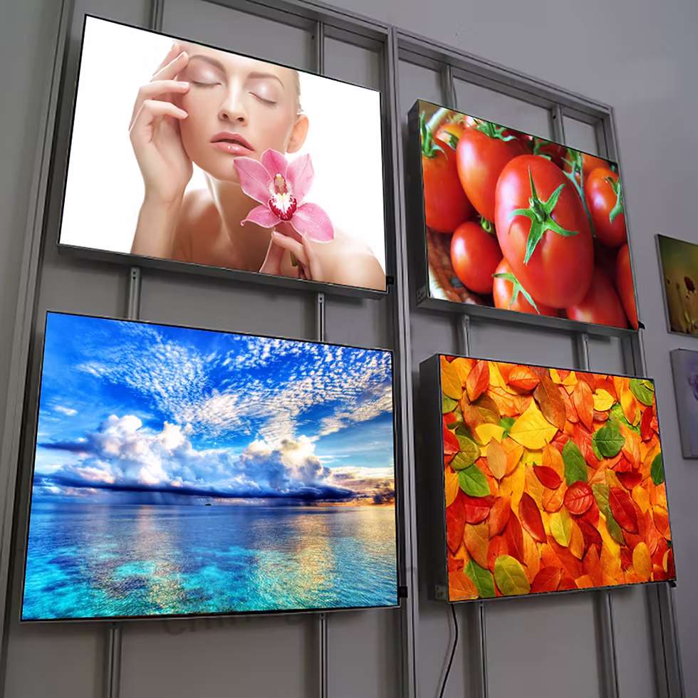 Frameless illuminated display installation